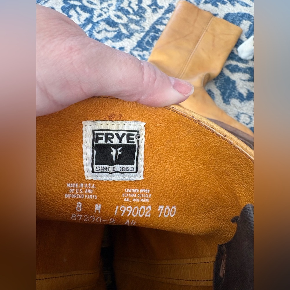 Frye Tall Leather Riding Boots in Mustard - Picture 5 of 7